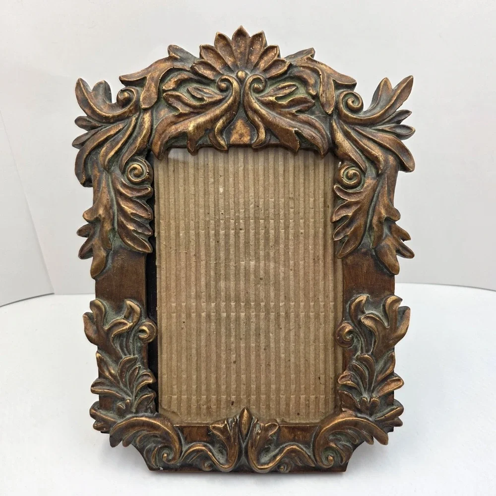 Ornate‎ Resin Picture Frame Bronze Gold Tone 8x10 Holds 4x6.5 Photo Portrait